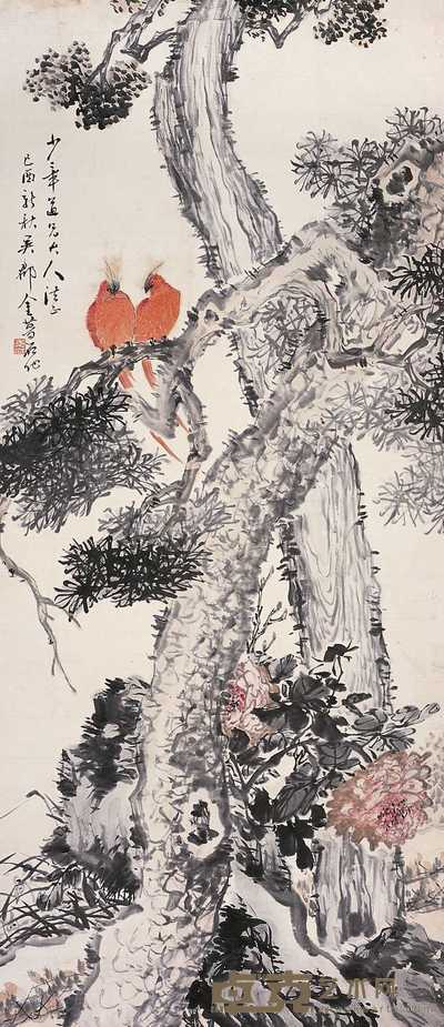 金梦石 富贵眉寿 立轴 138×59.5cm